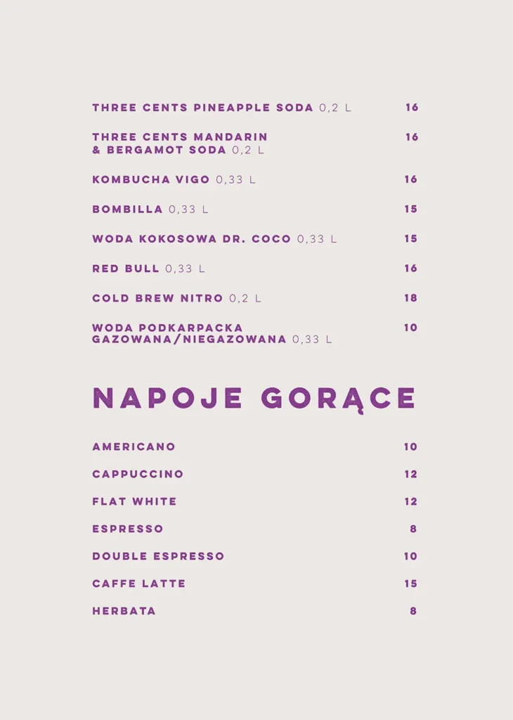 NAPOJE ZIMNE / GORĄCE